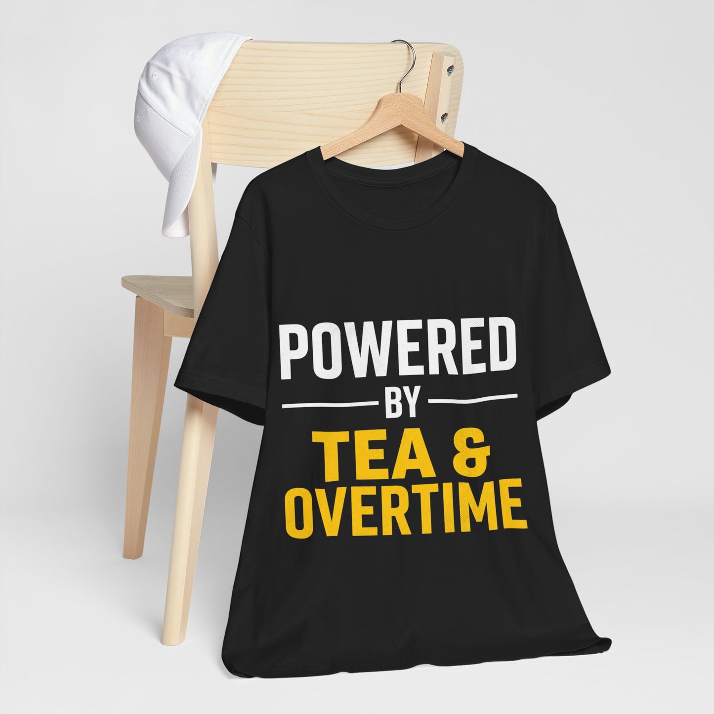 Powered By Tea And Overtime T-Shirt Funny UK Trades Workwear