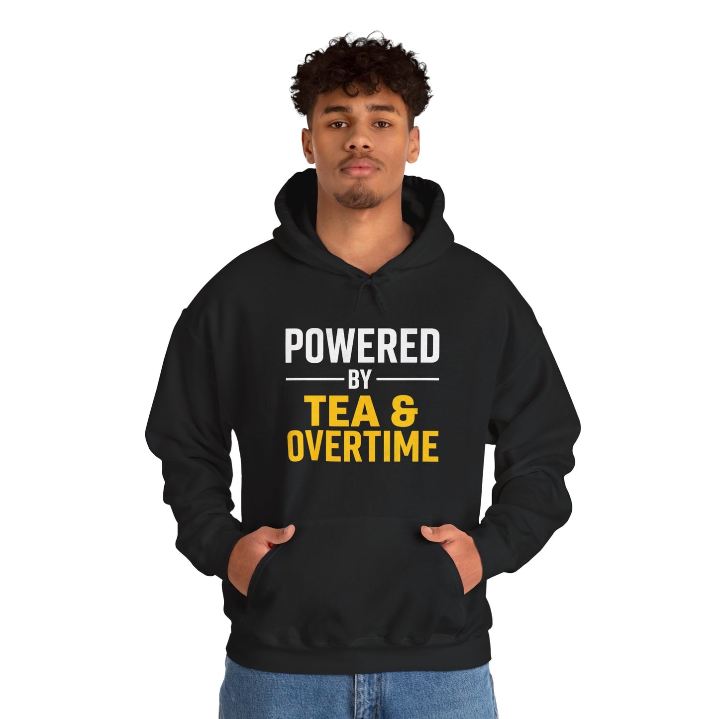 Powered By Tea And Overtime Hoodie Funny UK Trades Workwear