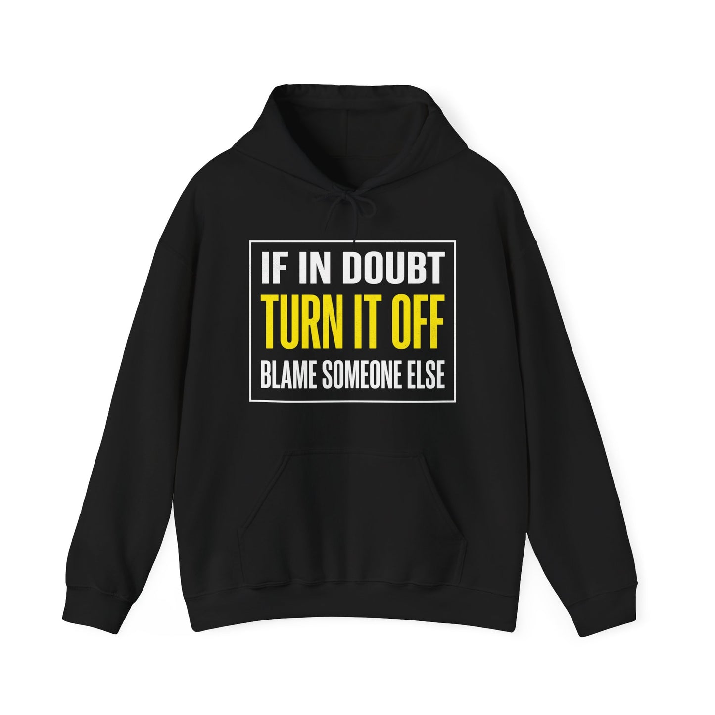 If In Doubt Turn It Off Hoodie Funny Electrician Workwear UK